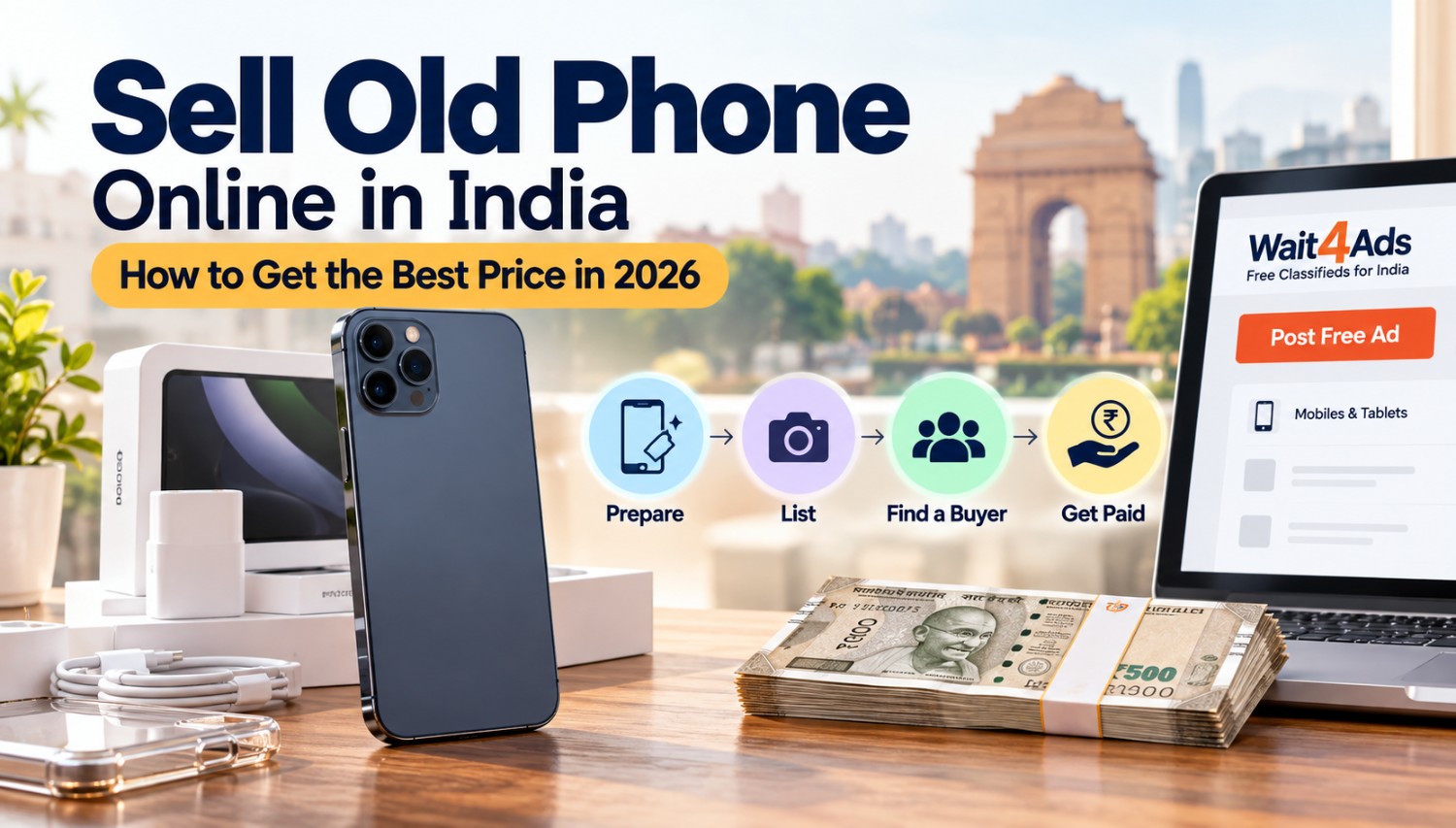 Sell Old Phone Online in India: How to Get the Best Price For your Old Device - Blog Cover Image on Wait4Ads Blog