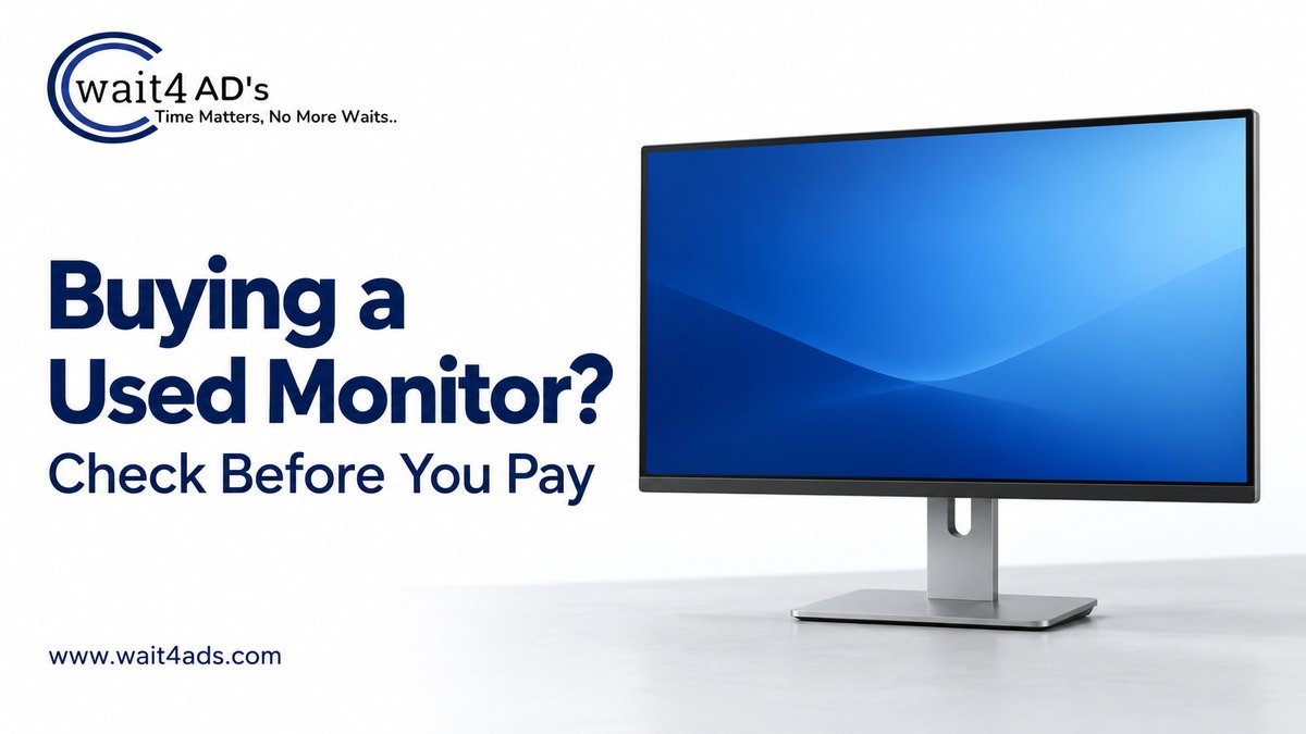 What to Check Before Buying a Second Hand Monitor - Blog Cover Image on Wait4Ads Blog