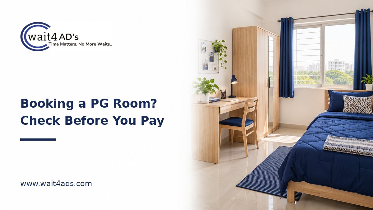 What to Check Before Booking a PG Room: Rent, Rules and Facilities - Blog Cover Image on Wait4Ads Blog
