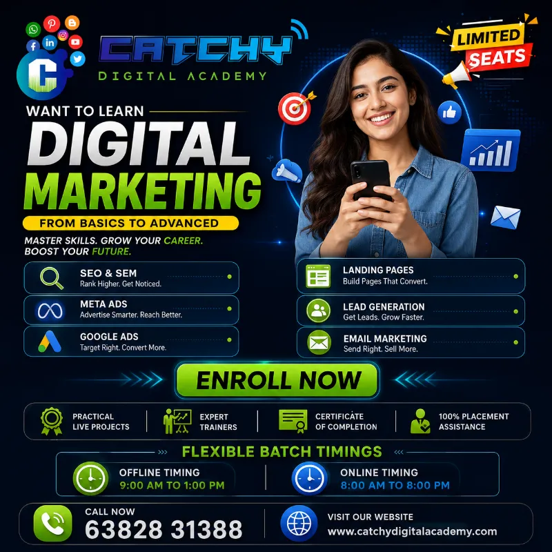 Digital Marketing Course with Practical Training in Coimbatore catchy