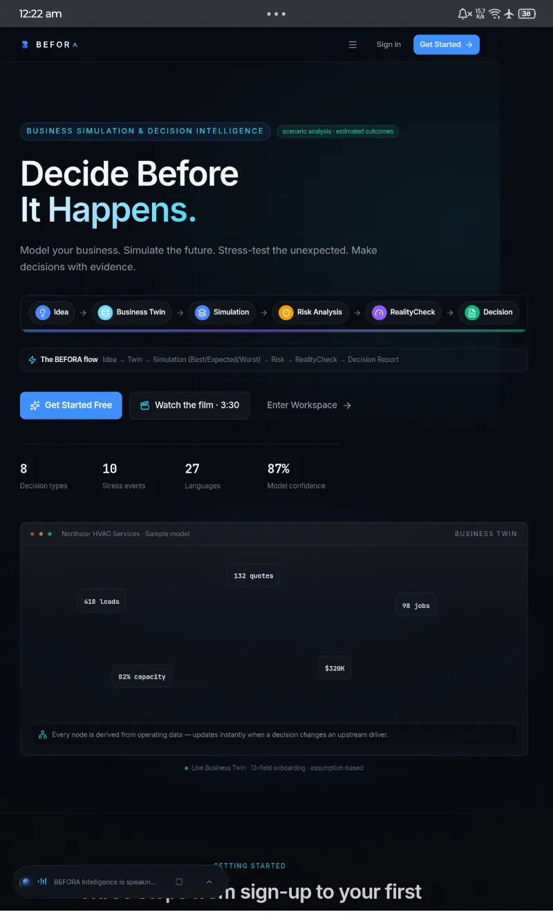 BEFORA AI Business Decision Intelligence Platform