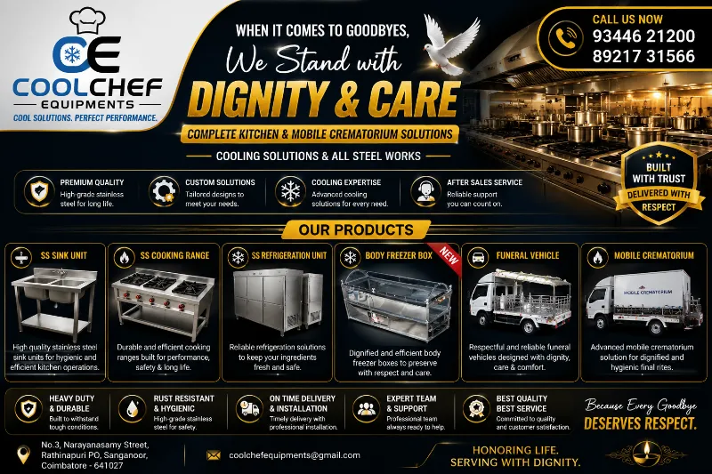 Kitchen & Cooling equipments manufacturer  - Others in Coimbatore for ₹0