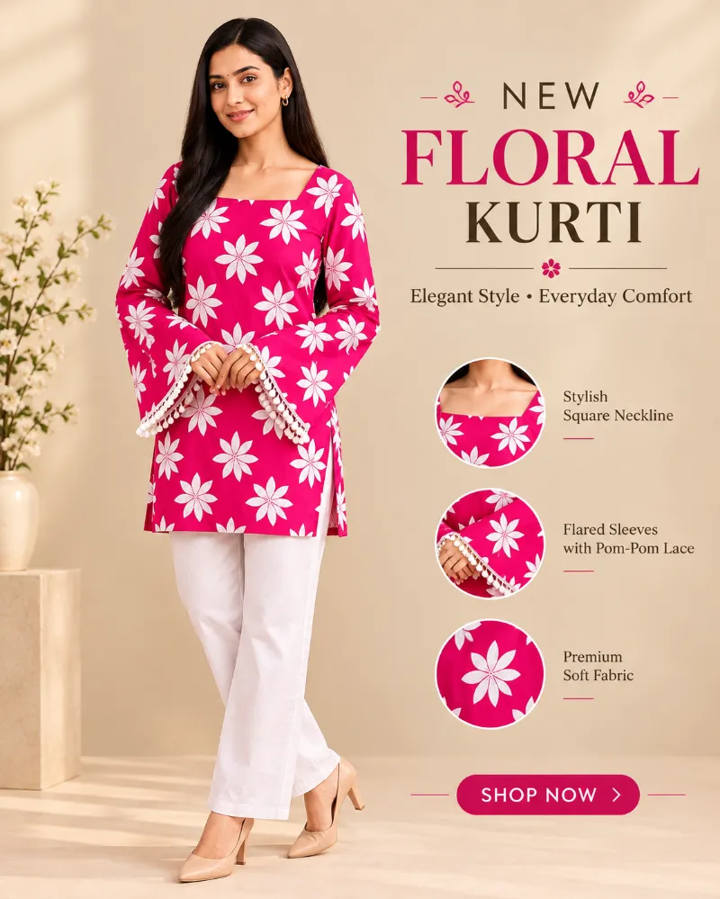 🌸 Stylish Floral Kurti 😍✨ Sirf ₹299Se! ❤️