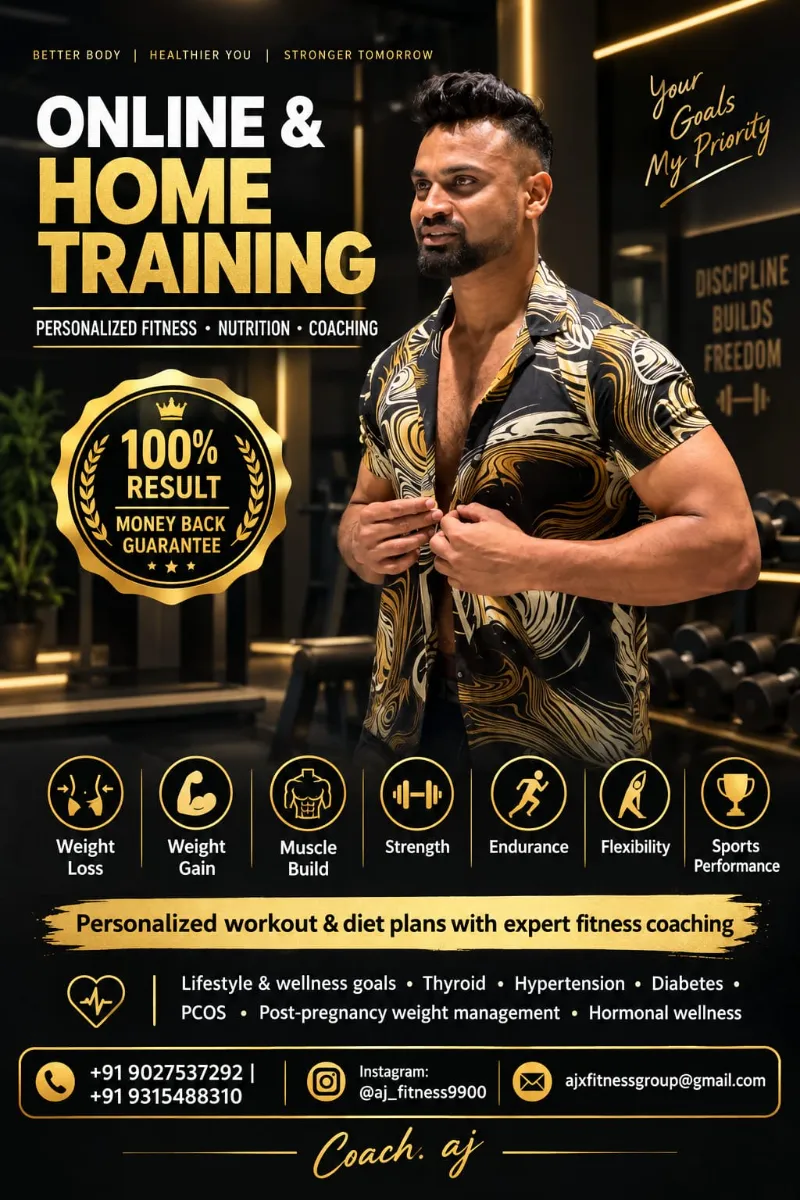 Online and home training by Personal Fitness trainer 