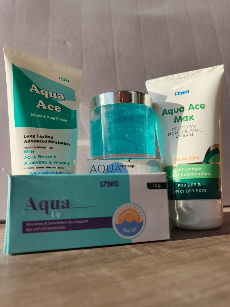 Aqua Ace Ha Gel best gel moisturizer and lip bam for dry skin combo