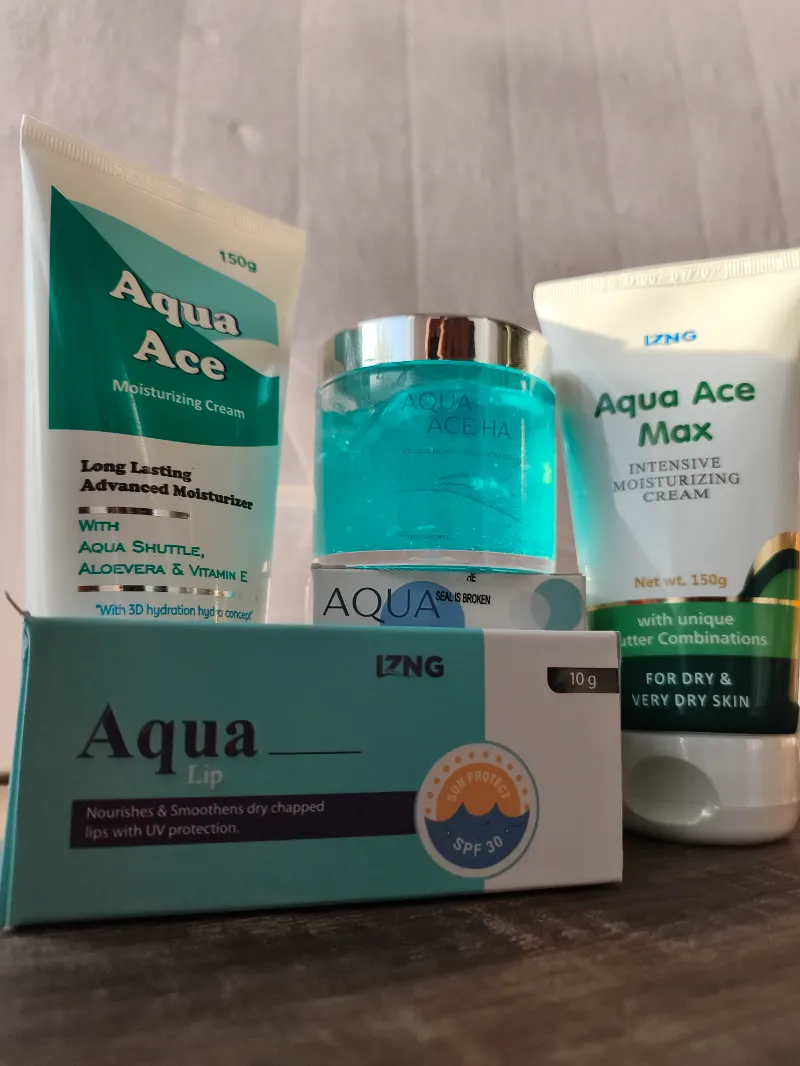 Aqua Ace Ha Gel best gel moisturizer and lip bam for dry skin combo