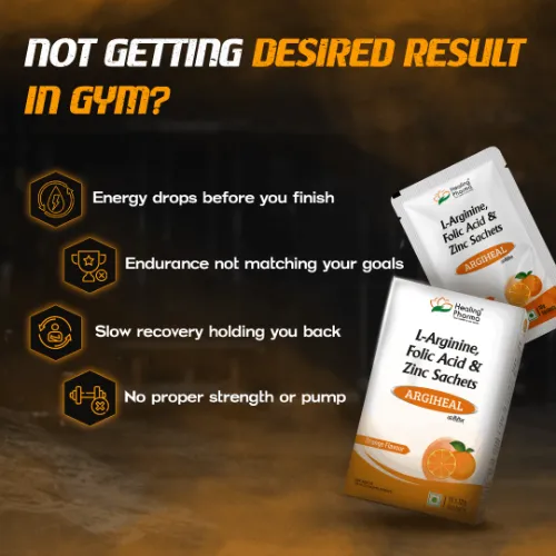 Buy Argiheal – L-Arginine Sachets, Zinc & Folic Acid Sachet