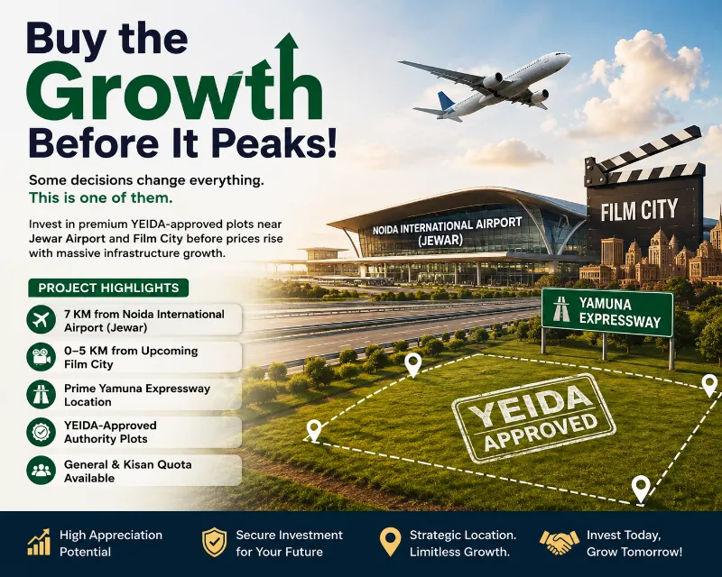 Yamuna Authority Plot Near Jewar Airport | YEIDA Plots on Yamuna Expre - Properties in Ghaziabad for ₹2000000