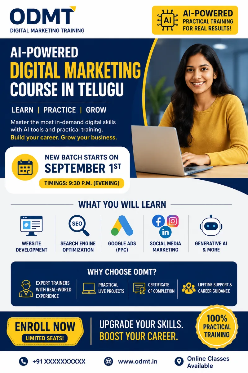 AI-Powered Digital Marketing Course in Telugu - Others in Hyderabad for ₹28900