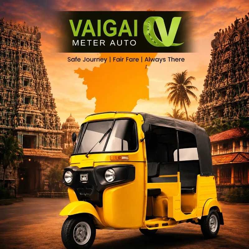 Vaigai Meter Auto Booking Service – Meter Auto in Madurai