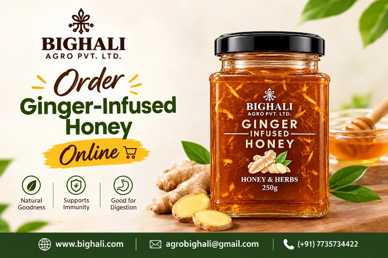 Buy Ginger Infused Honey Online – Natural Honey by Bighali