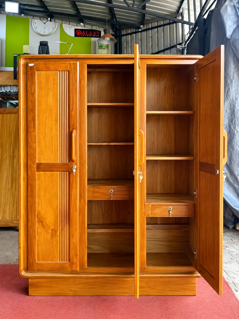 Premium 3 Door Wooden Wardrobe | Stylish Design | Galaxy Interiors