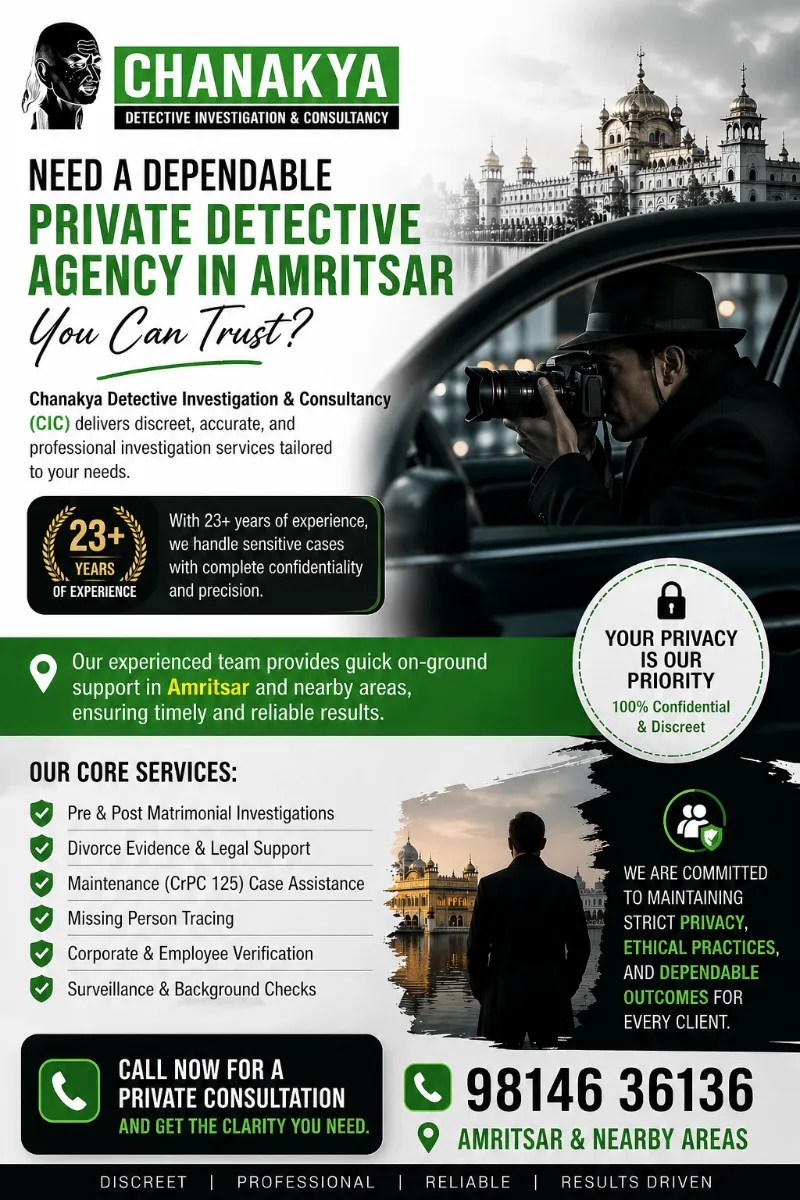 Looking for Detective Agency in Amritsar you can trust?