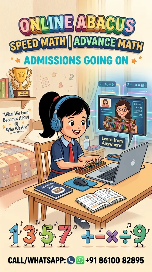 ONLINE ABACUS,VEDIC & ADVANCE MATH CLASSES 