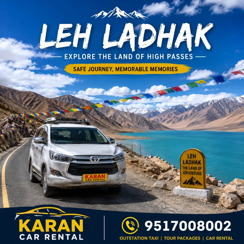 Chandigarh to Leh Ladakh Taxi Service | Cab Booking | Karan Car Rental