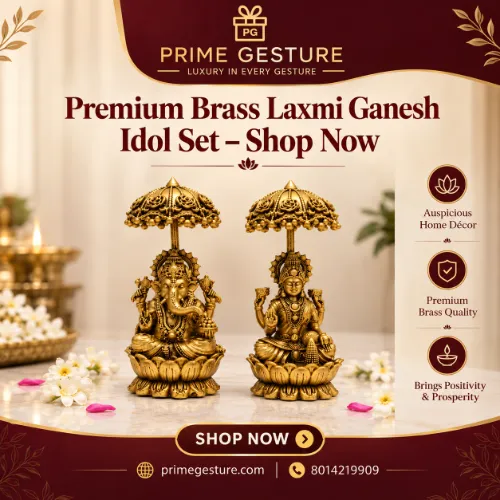 Premium Brass Laxmi Ganesh Idol Set – Shop Now