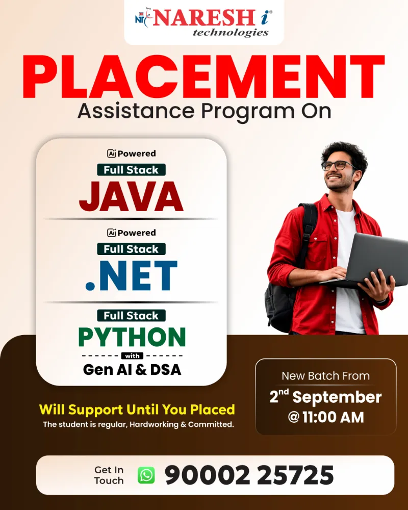 Free Demos on Placement Assistance Program on Full Stack JAVA & .NET 