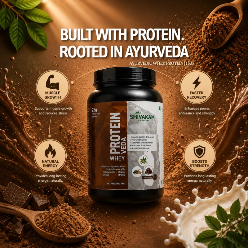 Protein Veda Men 1kg Ayurvedic Whey Protein | Shivakam
