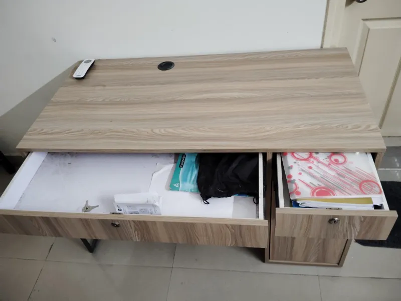 Study / Computer Desk with Lock Drawers & Cabinet | Light Oak Finish