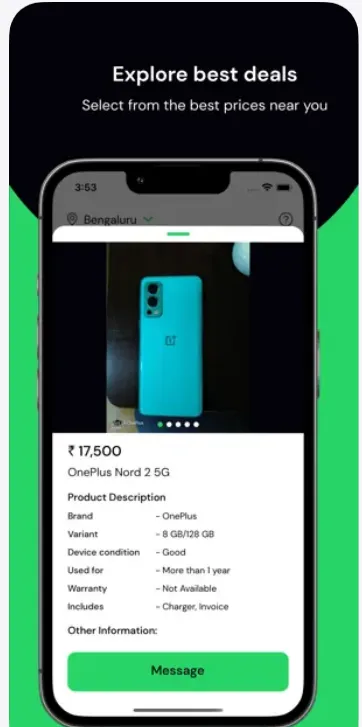 Second Hand Phone Buying App
