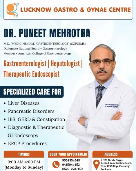 Gastroenterologist & Hepatologist in Lucknow – Dr. Puneet Mehrotra - Medical And Health care in Lucknow for ₹0
