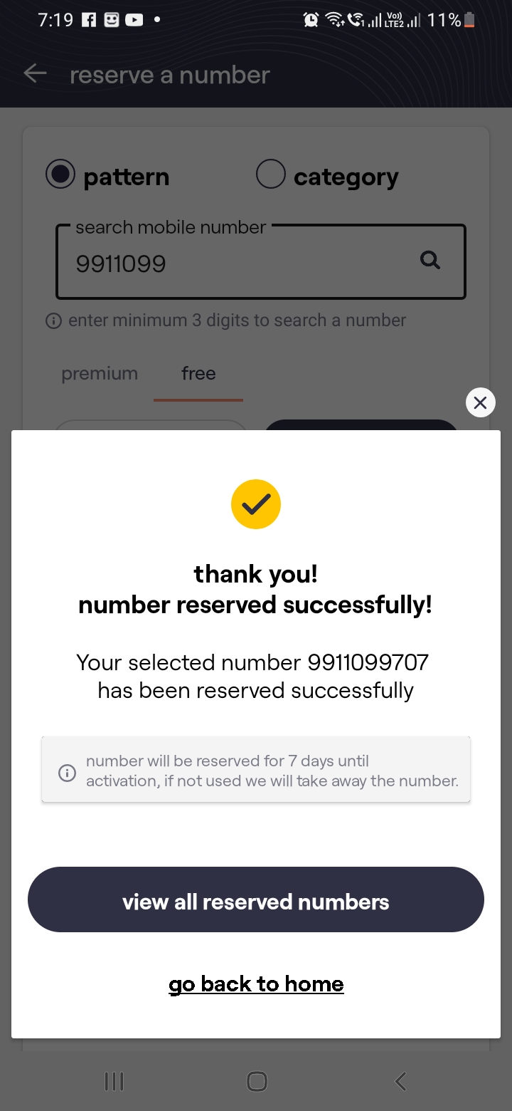 Voda idea free numbers reserved today 