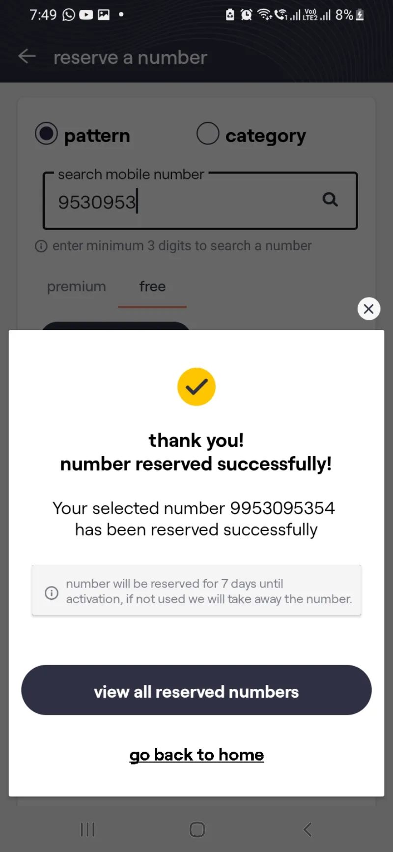 Voda idea free numbers reserved today 