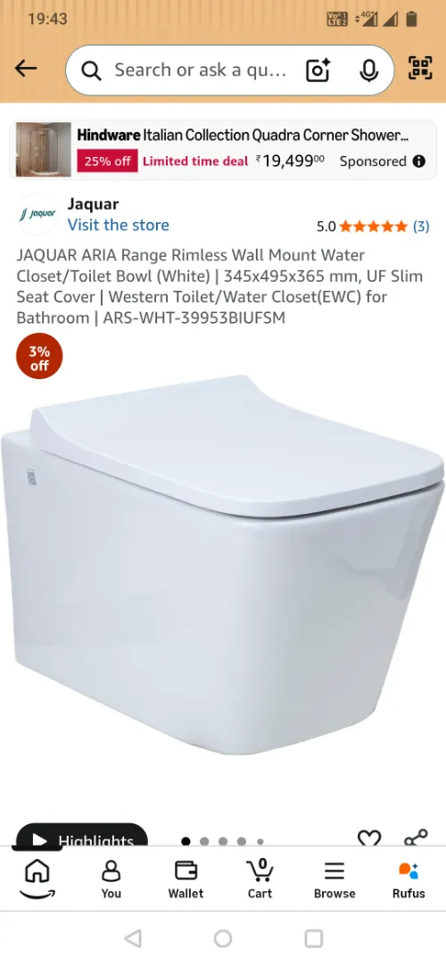 Jaquar commode fitted unsused