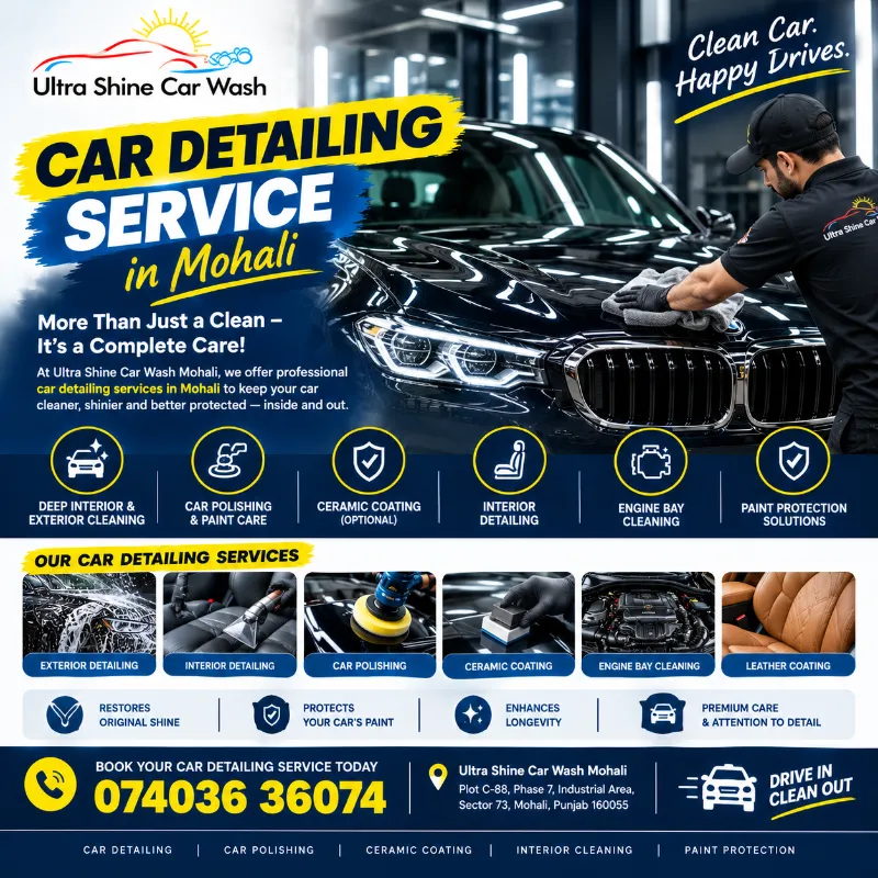 Car Detailing Service in Mohali | Ultra Shine Car Wash Mohali