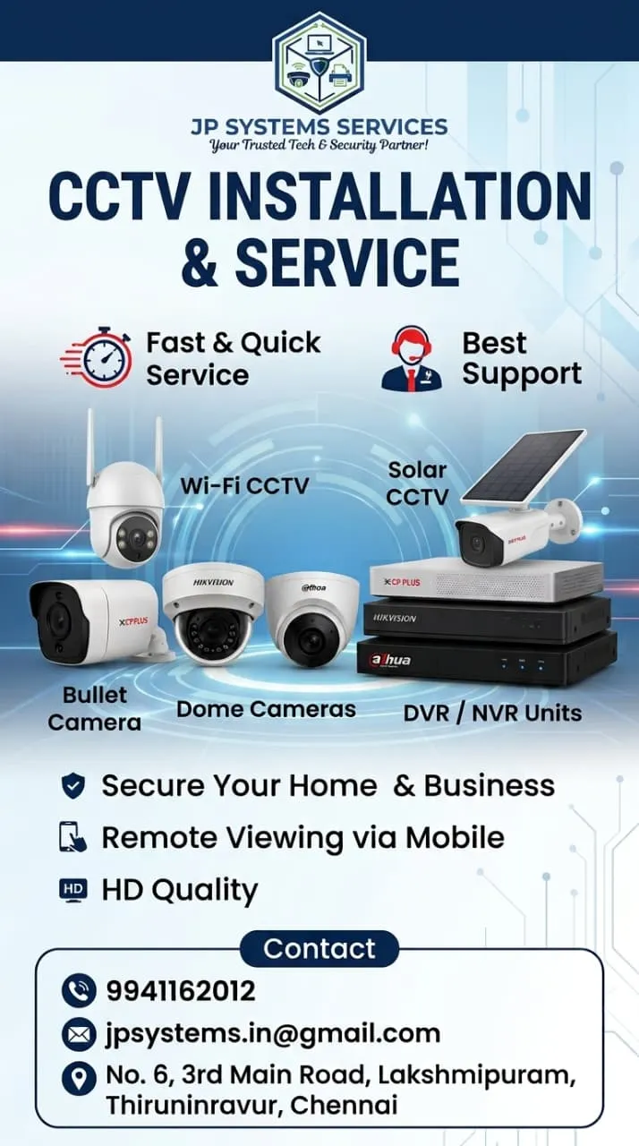LAPTOP|COMPUTER|CCTV SERVICE @ THIRUNINRAVUR