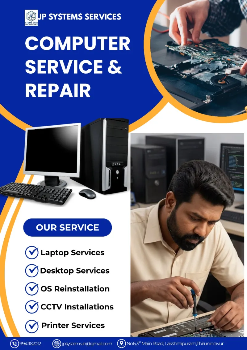 LAPTOP|COMPUTER|CCTV SERVICE @ THIRUNINRAVUR