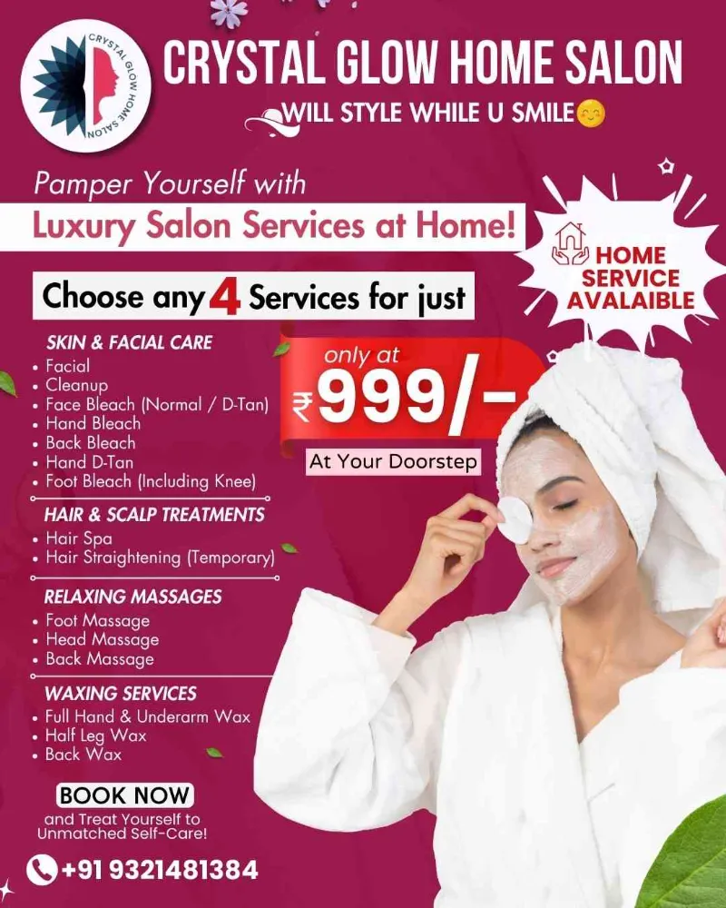Crystal Glow Home Salon Professional Ladies’ Beauty Care at Home