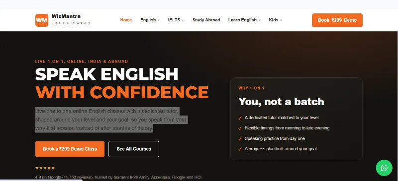 Wizmantra English Classes