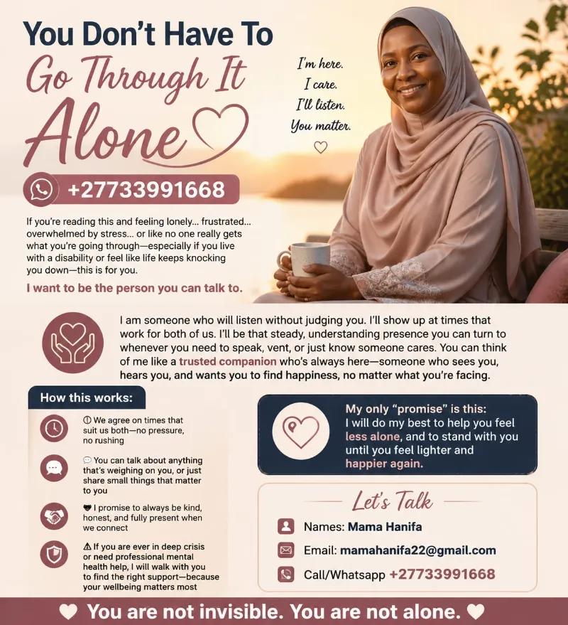 You Don’t Have To Go Through It Alone +27733991668