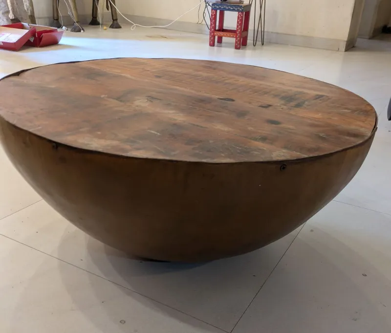 Name of the item:  Solid Mango Wood Round Coffee Table  