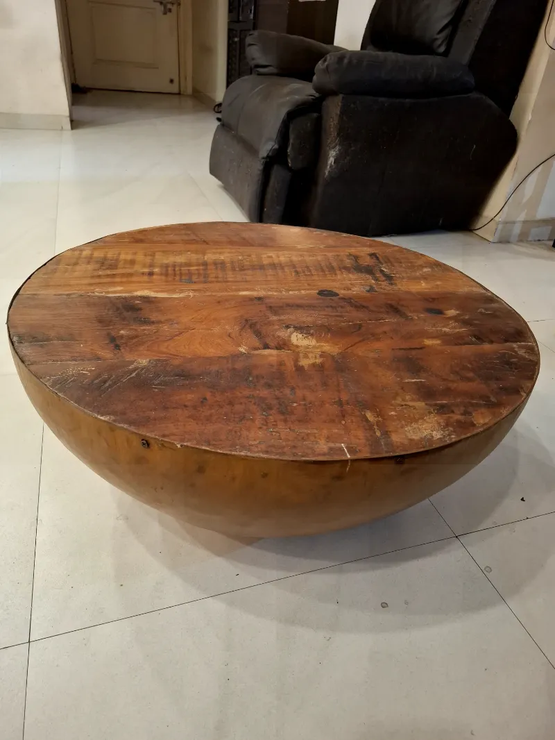 Name of the item:  Solid Mango Wood Round Coffee Table  