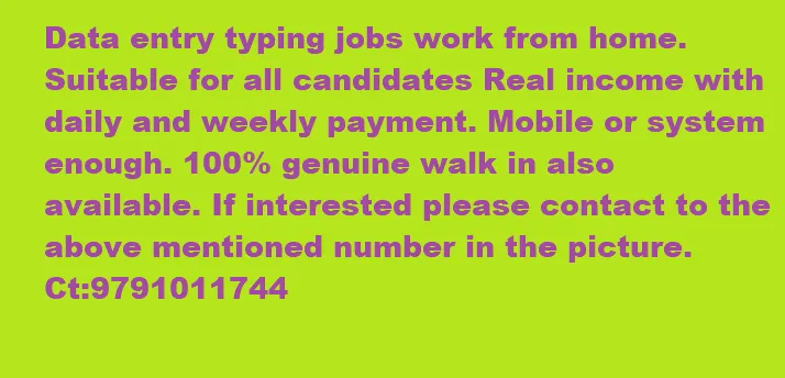 Home based Data entry genuine project work with your flexible timings